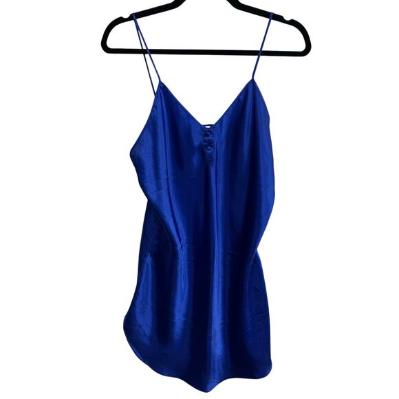 Y2K cobalt satin slip dress Inner Most Sears minimalist coquette small - Picture 1 of 6